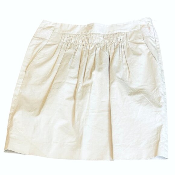 Banana Republic Cotton Smocked Waist Pocket Skirt Sz 4P Light Khaki-Beige #349C - Picture 5 of 9